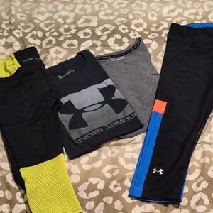 Under Armour Womens' Black and Blue Leggings